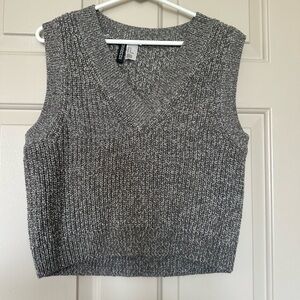 Divided Gray Knit Sleeveless Top